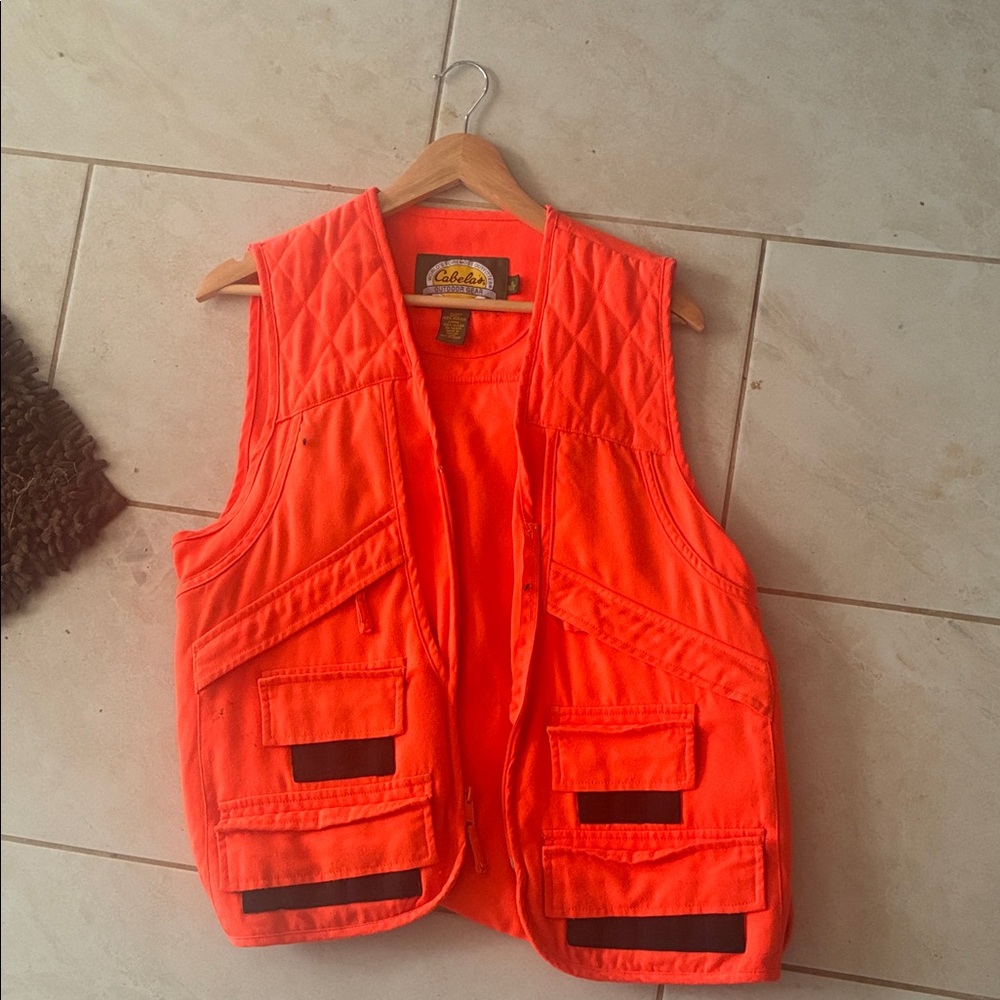 Cabela's Orange Quilted Outdoor Vest